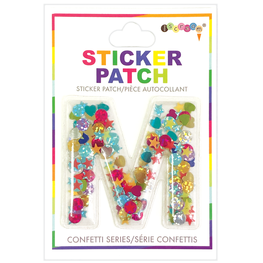 M Initial Confetti Sticker Patch