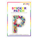 P Initial Confetti Sticker Patch