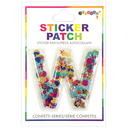 W Initial Confetti Sticker Patch