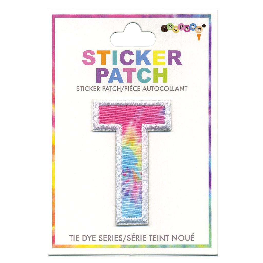 T Initial Tie Dye Sticker Patch