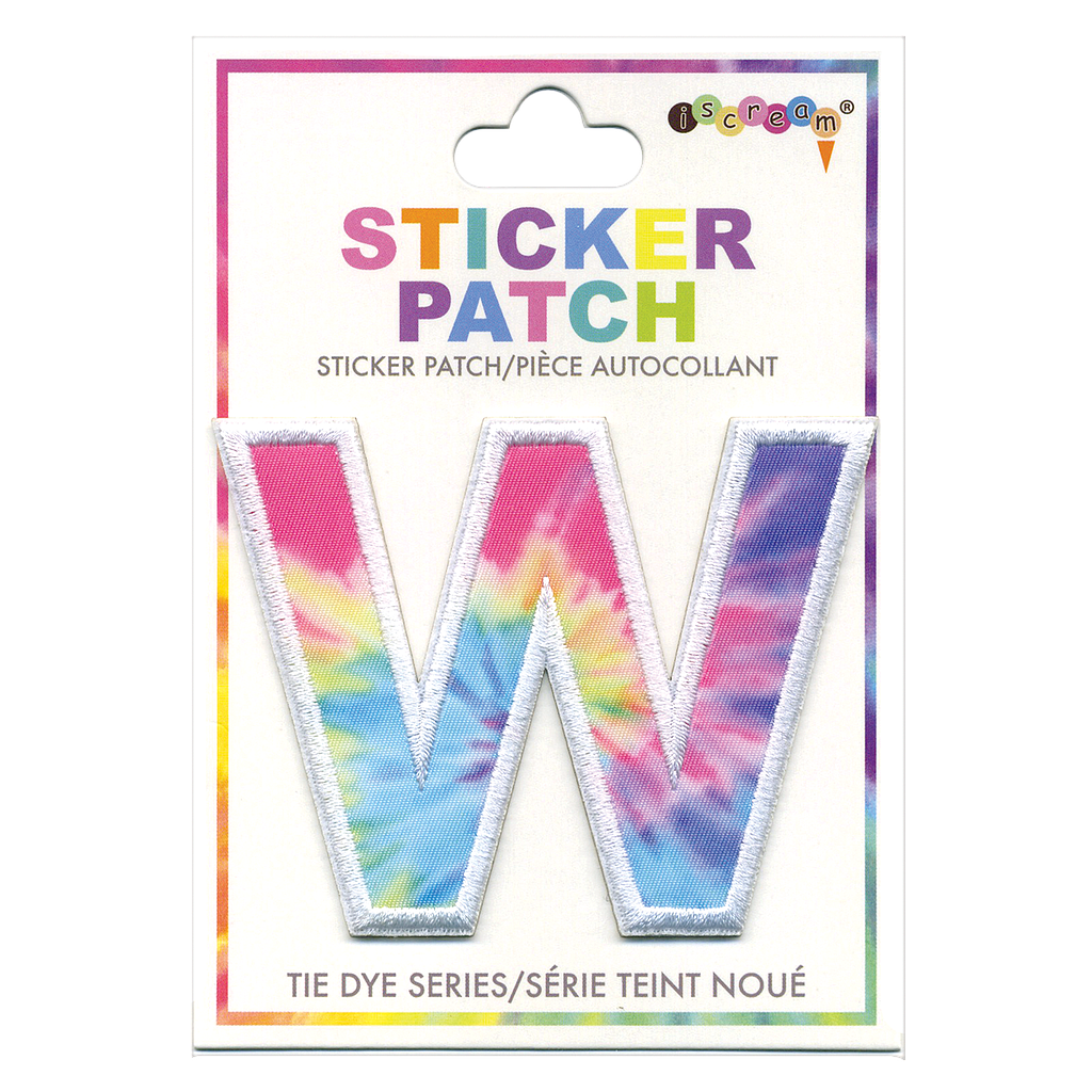 W Initial Tie Dye Sticker Patch