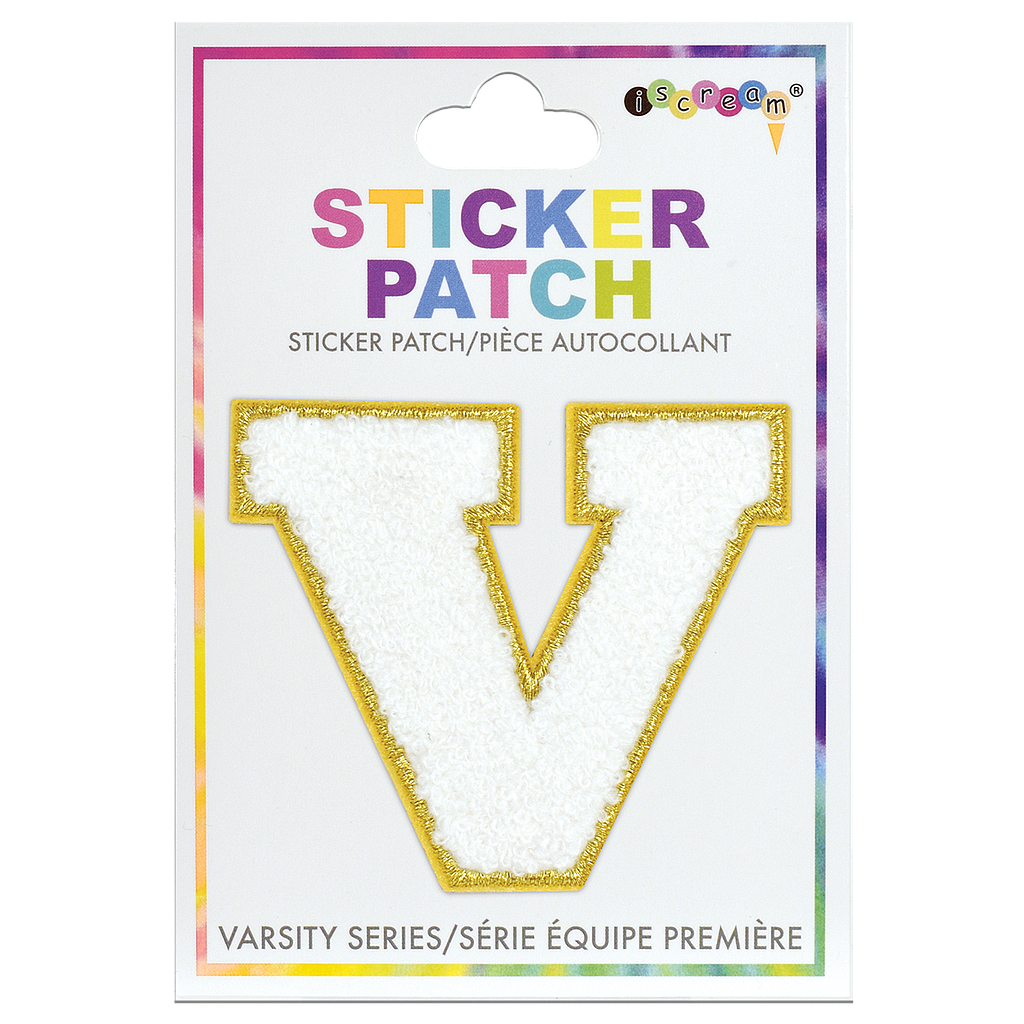 V Initial Varsity Sticker Patch