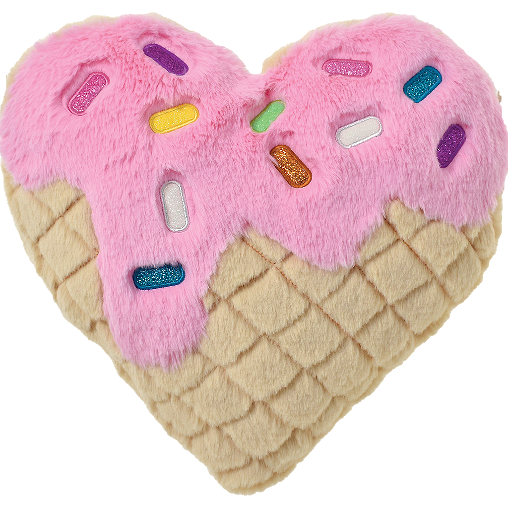 Waffle Heart Furry Pillow