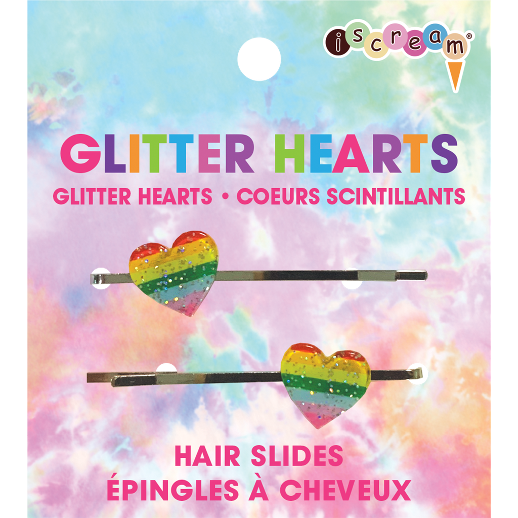 Glitter Hearts Hair Slides