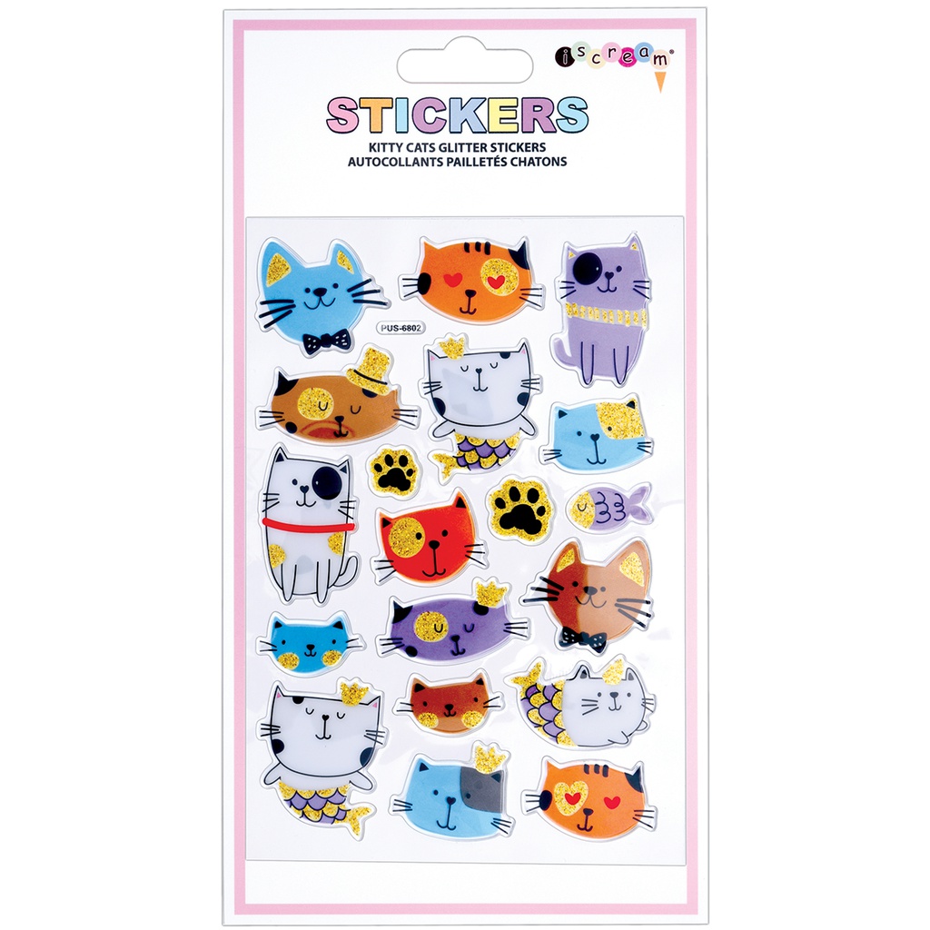 Kitty Cats Glitter Stickers