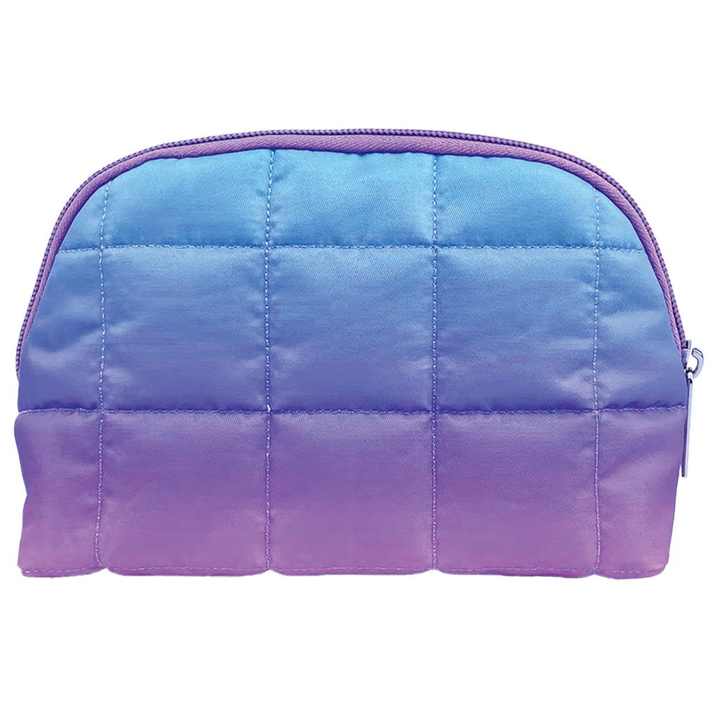 Purple Ombre Quilted Oval Cosmetic Bag