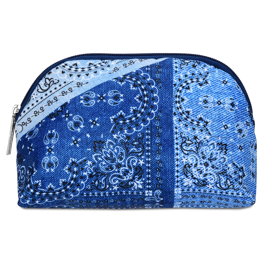 Bandana Denim Oval Cosmetic Bag