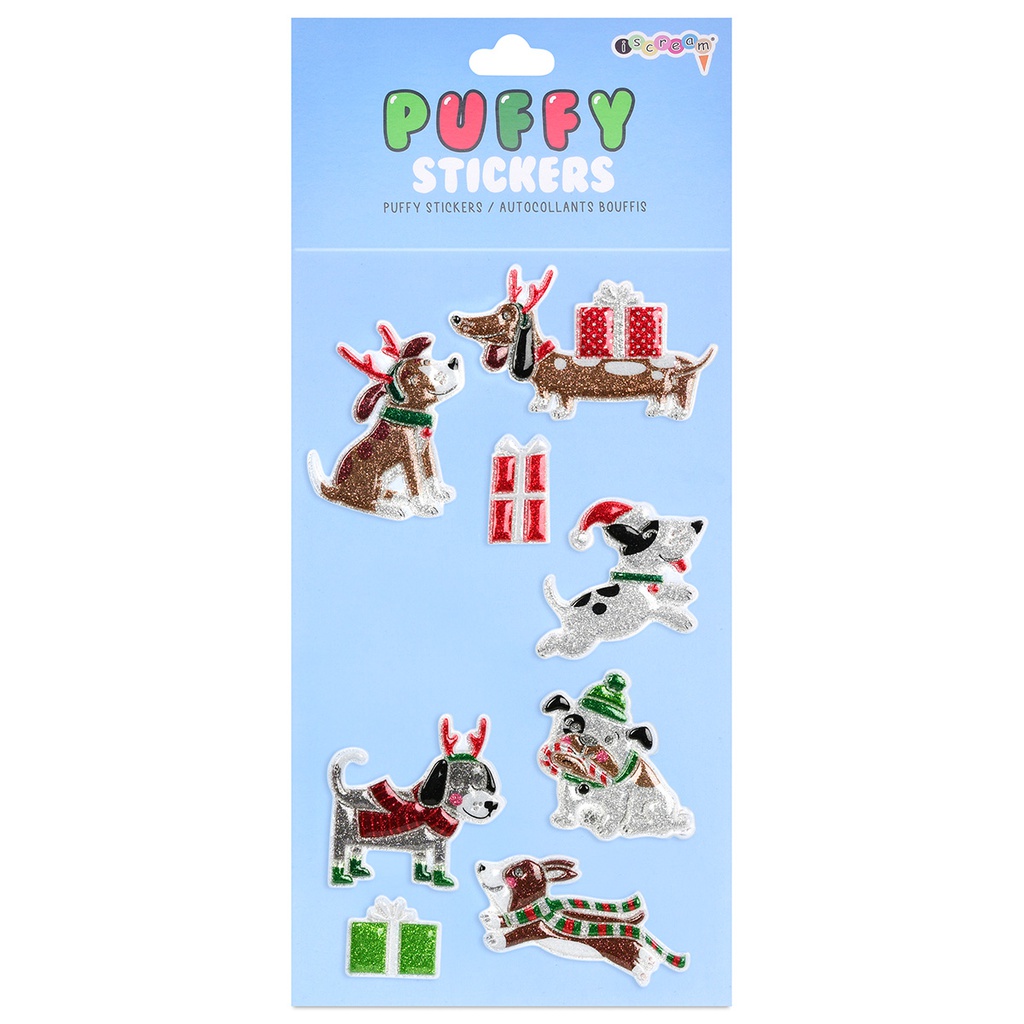 Snow Dogs Puffy Stickers