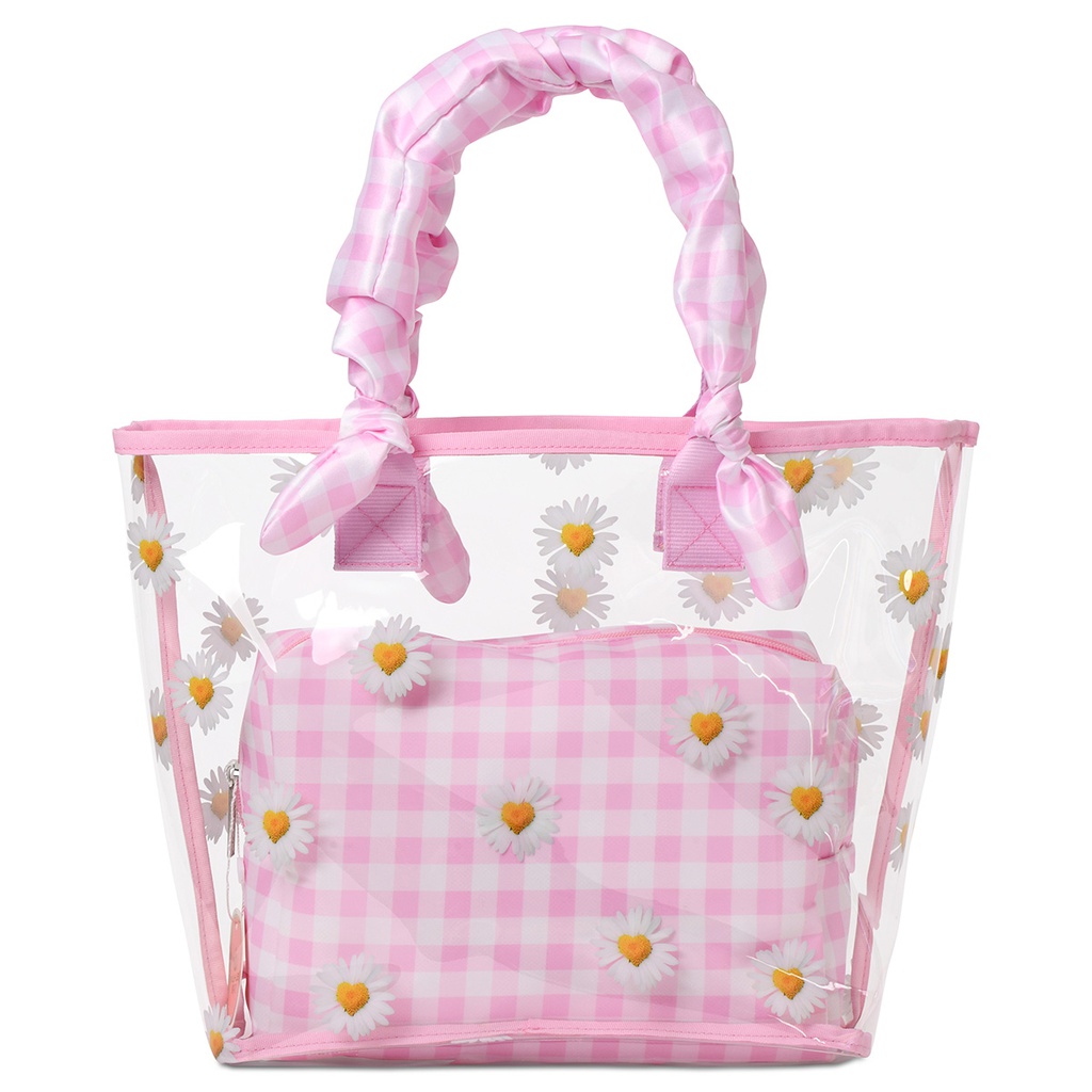 Daisy Love Clear Tote and Cosmetic Bag