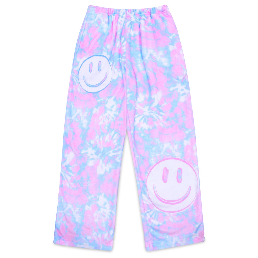 Tie Dye Smile Plush Pants