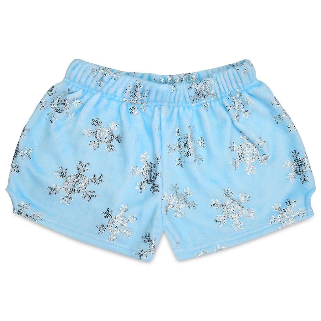 Shimmering Snowflakes Plush Shorts