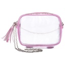 Pink Metallic Clear Crossbody