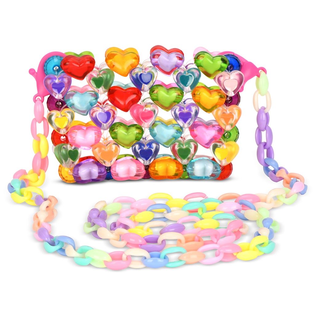 Hearts Beaded Crossbody Bag