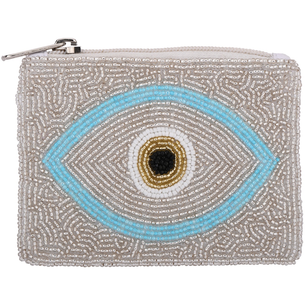 Eye Beaded Purse Wallet