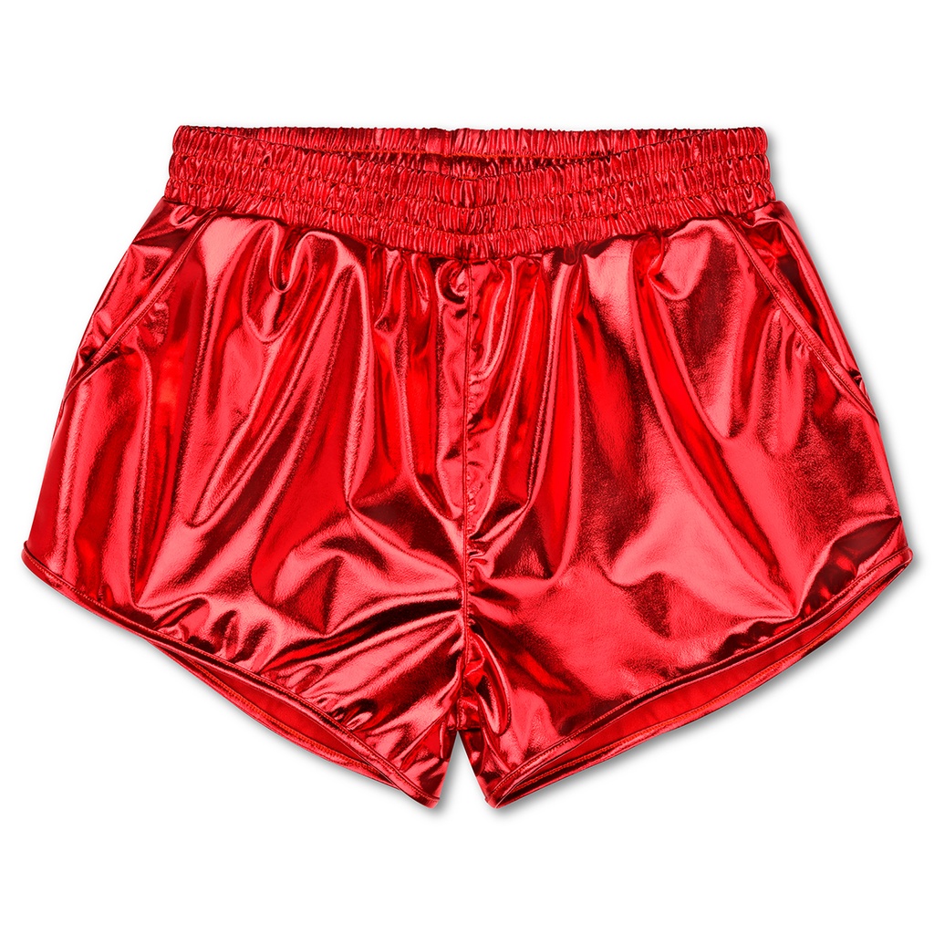 Red Metallic Shorts