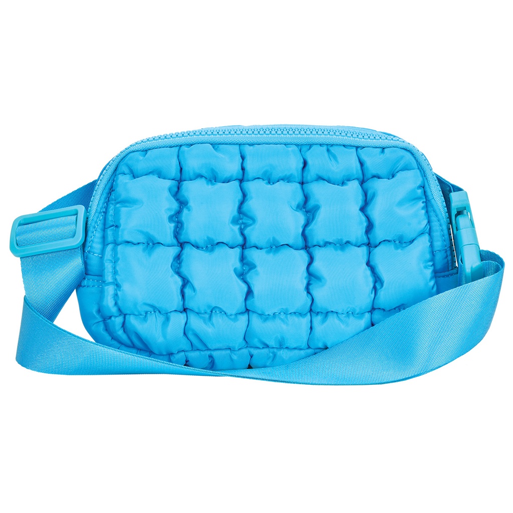 Bright Blue Quilted Belt Bag