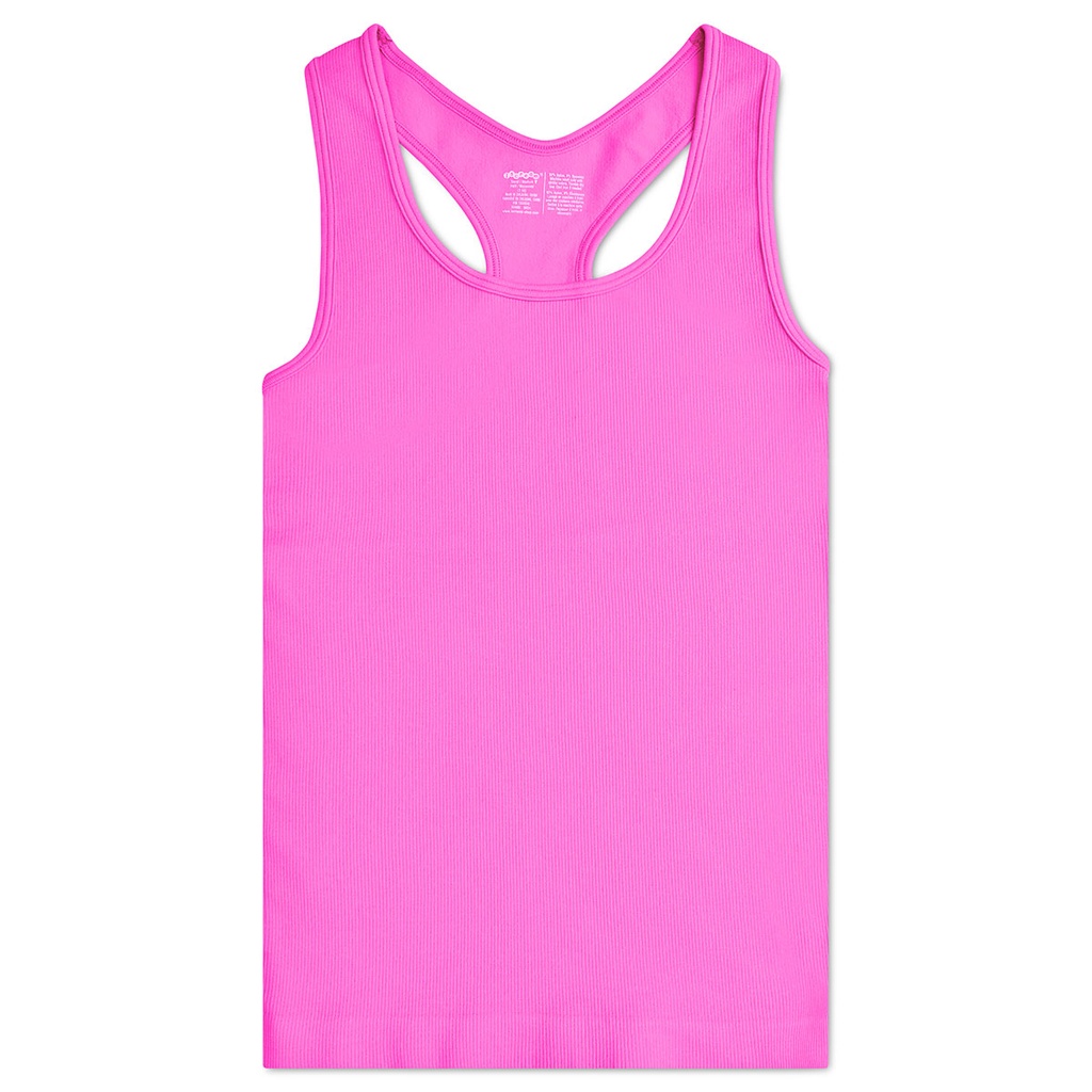 Pretty Pink Ribbed Racerback Tank Top