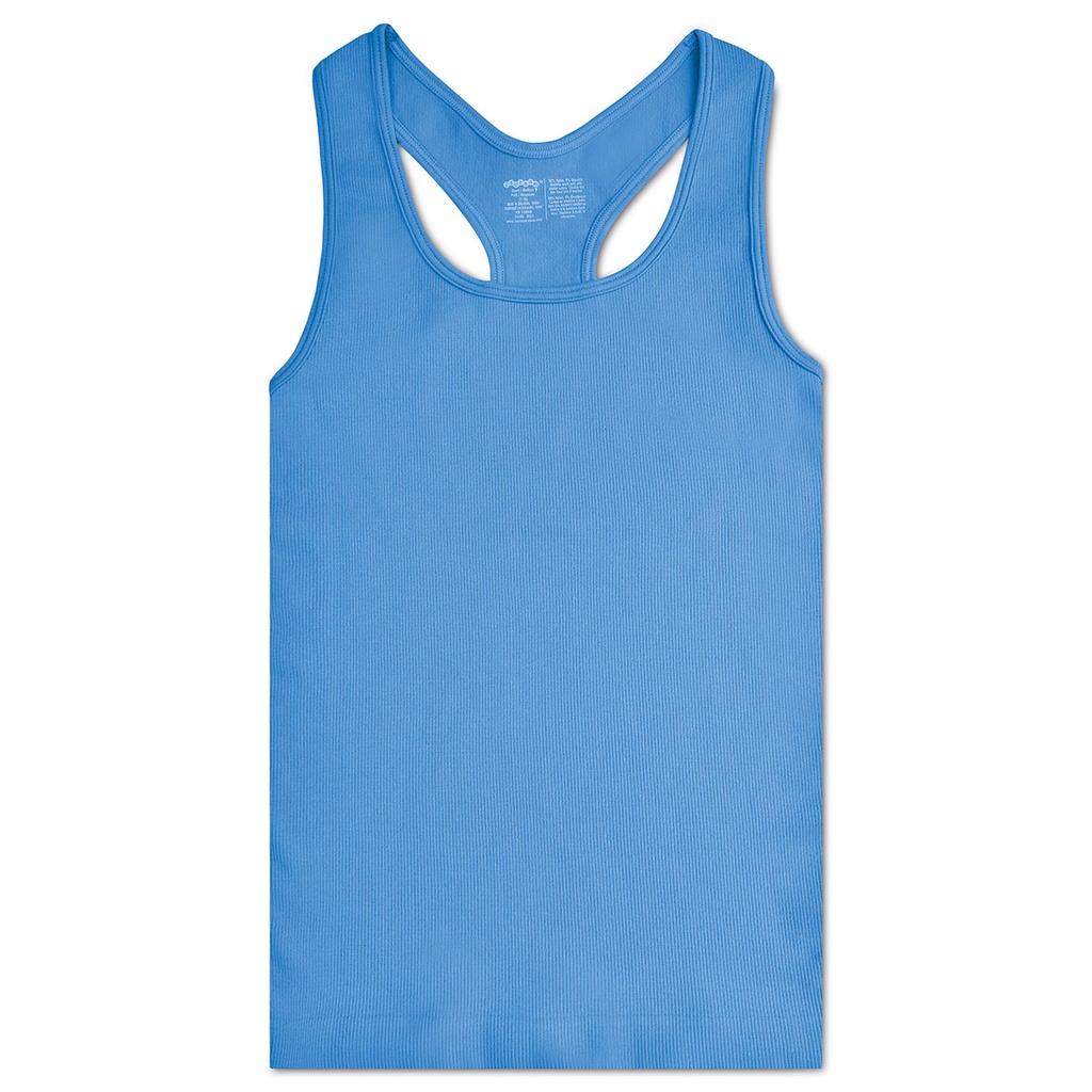 Bright Blue Ribbed Racerback Tank Top