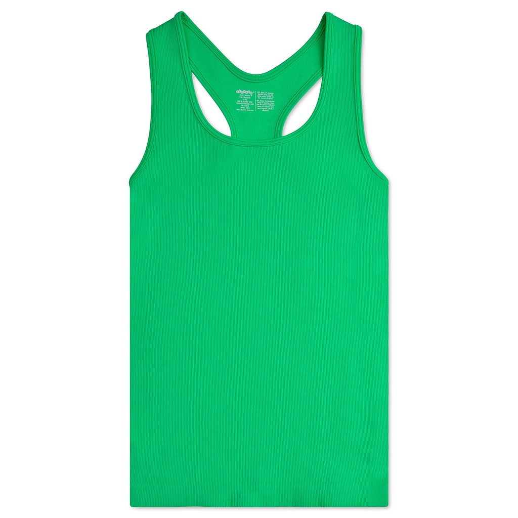 Glam Green Ribbed Racerback Tank Top