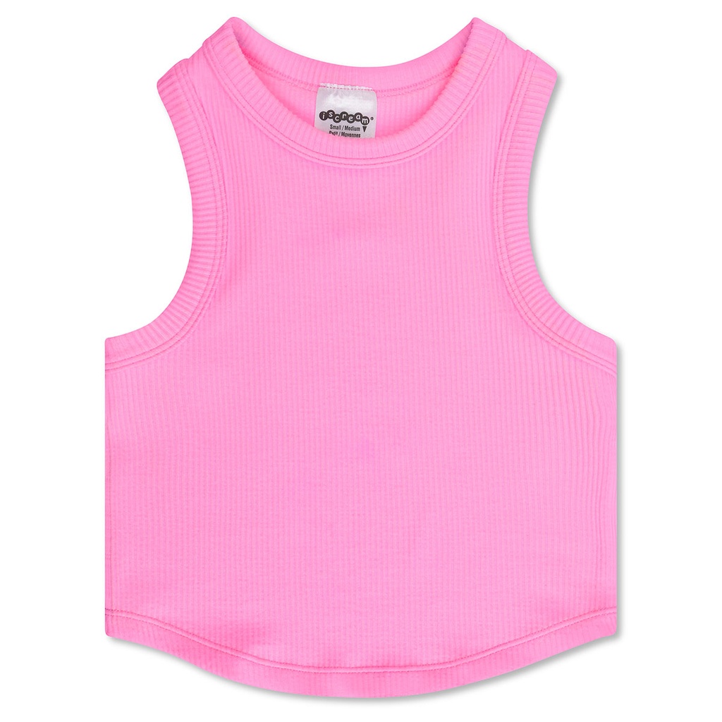 Rose Cropped Ribbed Racerback Tank Top