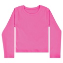 Pretty Pink Ribbed Long Sleeve Shirt