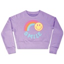 Rainbow Smile Vivid Violet Basic Crew Neck Sweatshirt