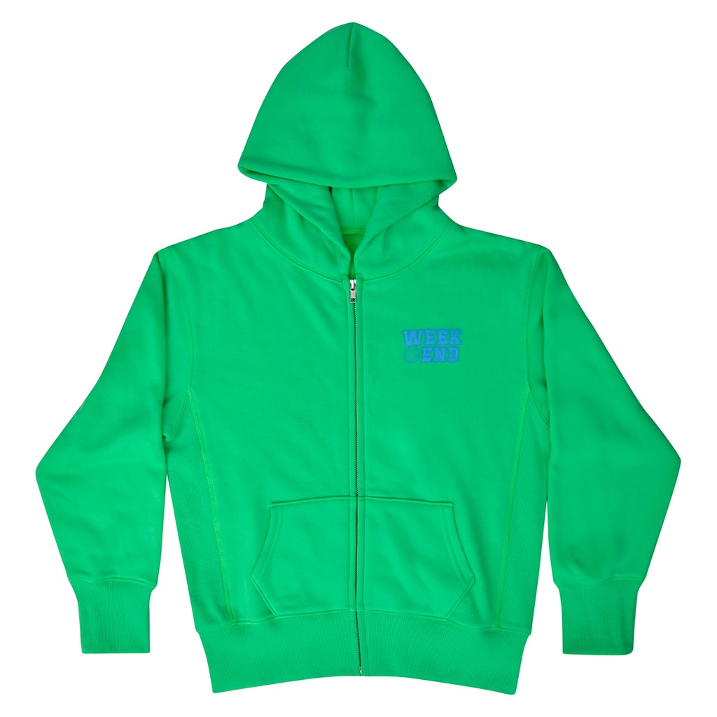 Weekend Glam Green Hooded Zip-Up Sweatshirt