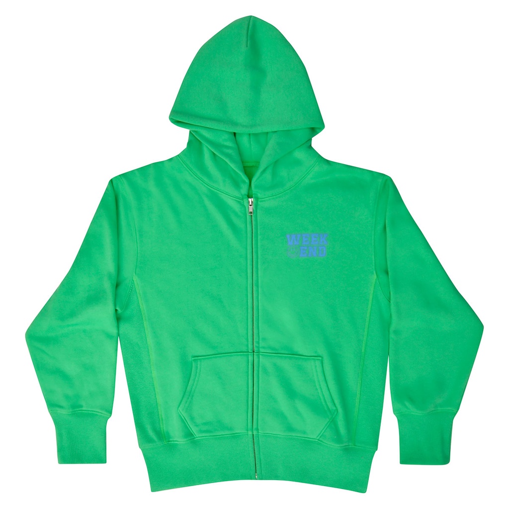 Weekend Glam Green Hooded Zip-Up Sweatshirt