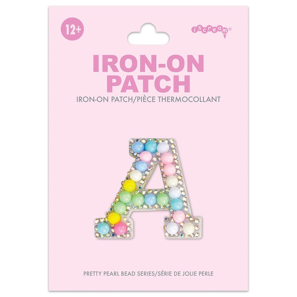 A Alphabet Pastel Bead Iron On Patch