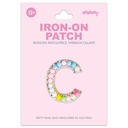 C Alphabet Pastel Bead Iron On Patch