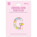 G Alphabet Pastel Bead Iron On Patch