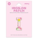 I Alphabet Pastel Bead Iron On Patch