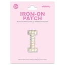 I Alphabet Pretty Pearl Bead Iron On Patch