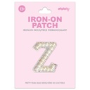 Z Alphabet Pretty Pearl Bead Iron On Patch