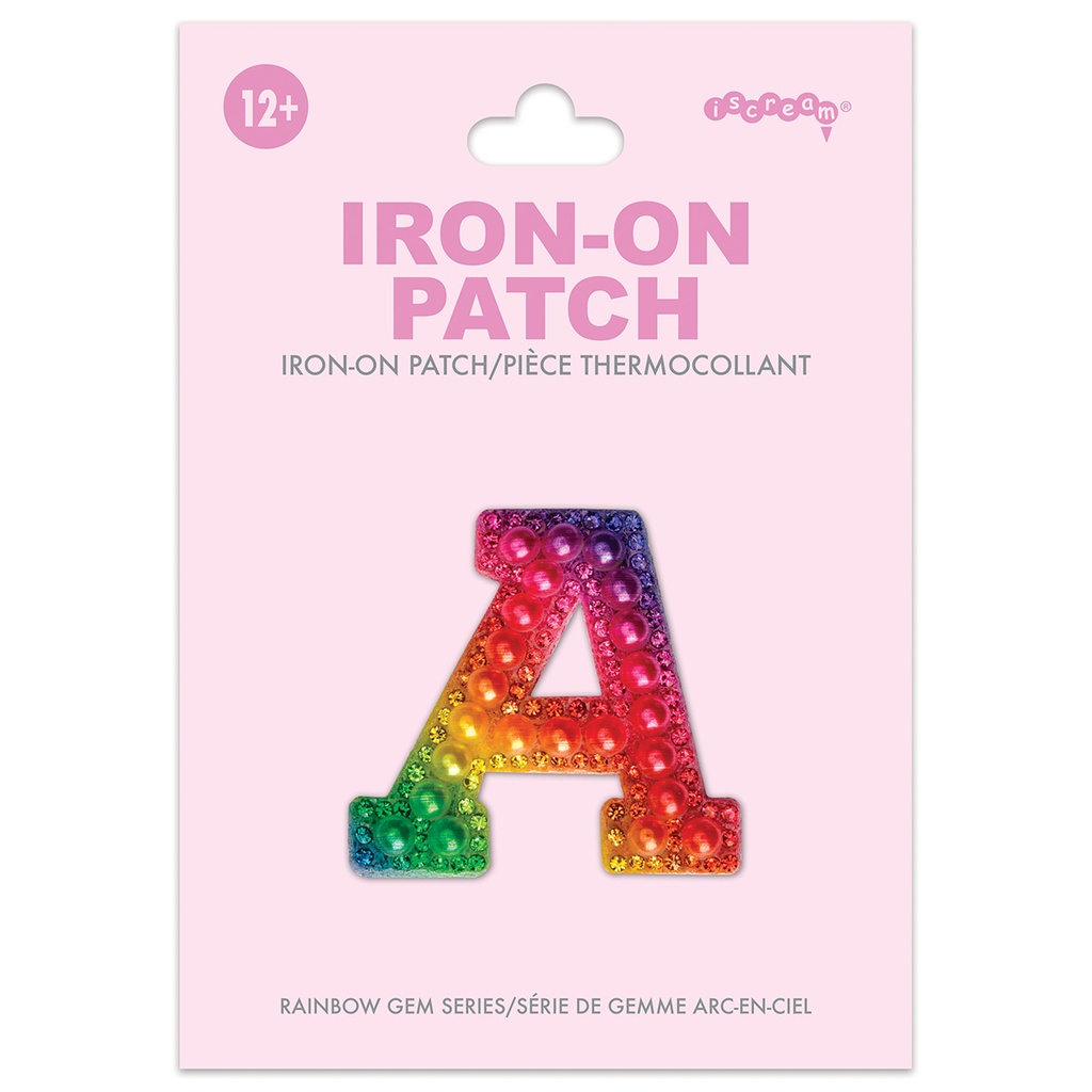 A Alphabet Rainbow Gem Iron On Patch