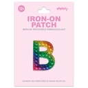 B Alphabet Rainbow Gem Iron On Patch