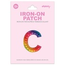 C Alphabet Rainbow Gem Iron On Patch