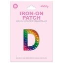 D Alphabet Rainbow Gem Iron On Patch