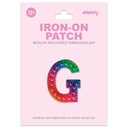 G Alphabet Rainbow Gem Iron On Patch