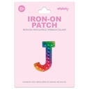 J Alphabet Rainbow Gem Iron On Patch