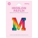 M Alphabet Rainbow Gem Iron On Patch