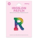 R Alphabet Rainbow Gem Iron On Patch