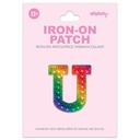 U Alphabet Rainbow Gem Iron On Patch