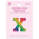 X Alphabet Rainbow Gem Iron On Patch