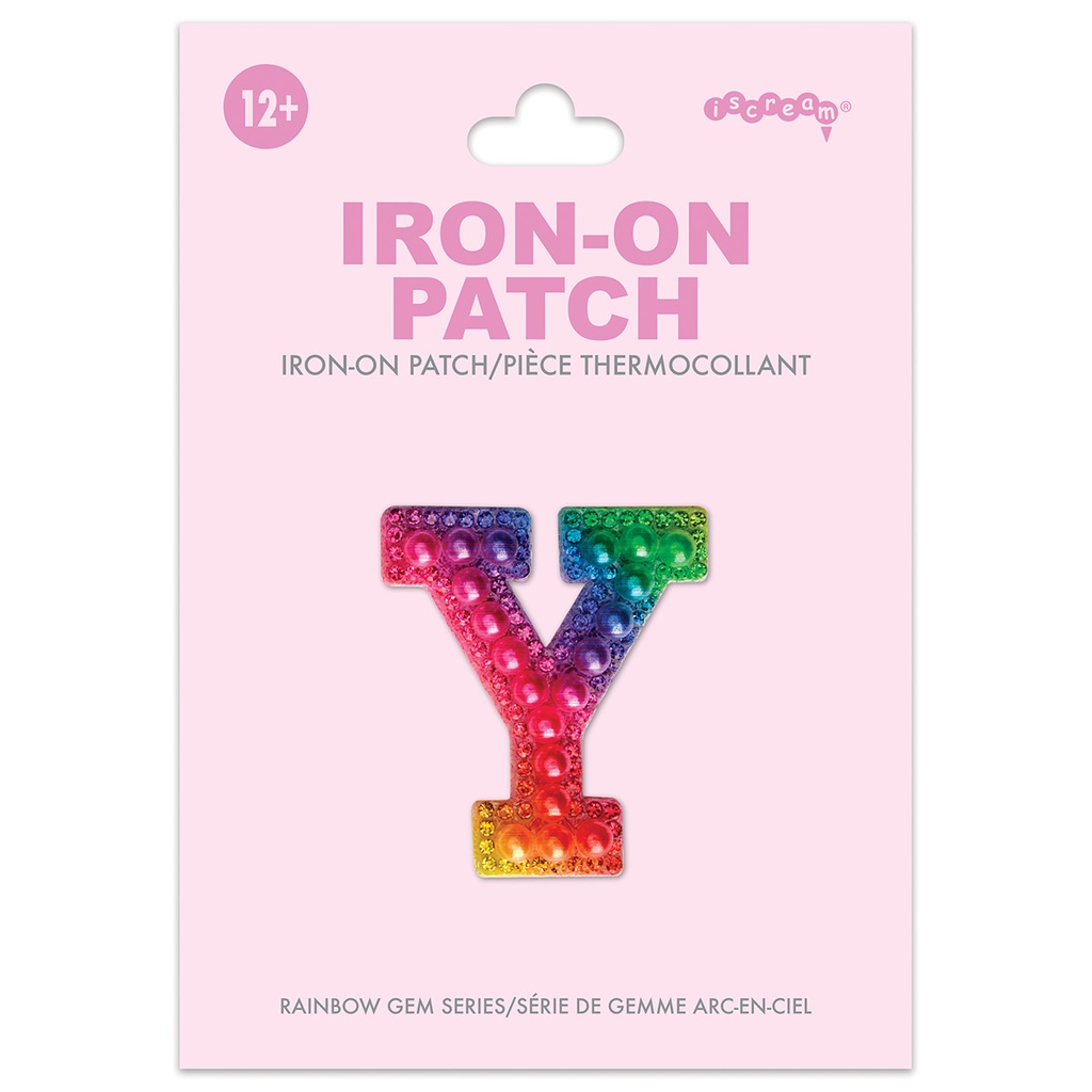 Y Alphabet Rainbow Gem Iron On Patch