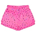 Bright Pink Foil Heart Plush Shorts