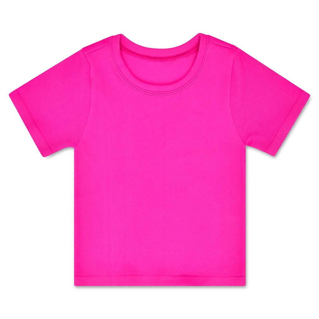 Pretty Pink Ribbed Short Sleeve Shirt