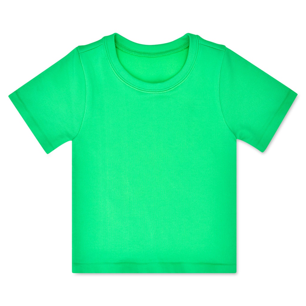 Glam Green Ribbed Short Sleeve Shirt