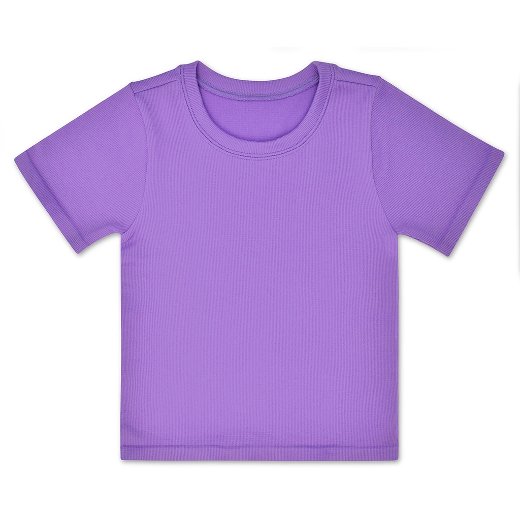 Vivid Violet Ribbed Short Sleeve Shirt