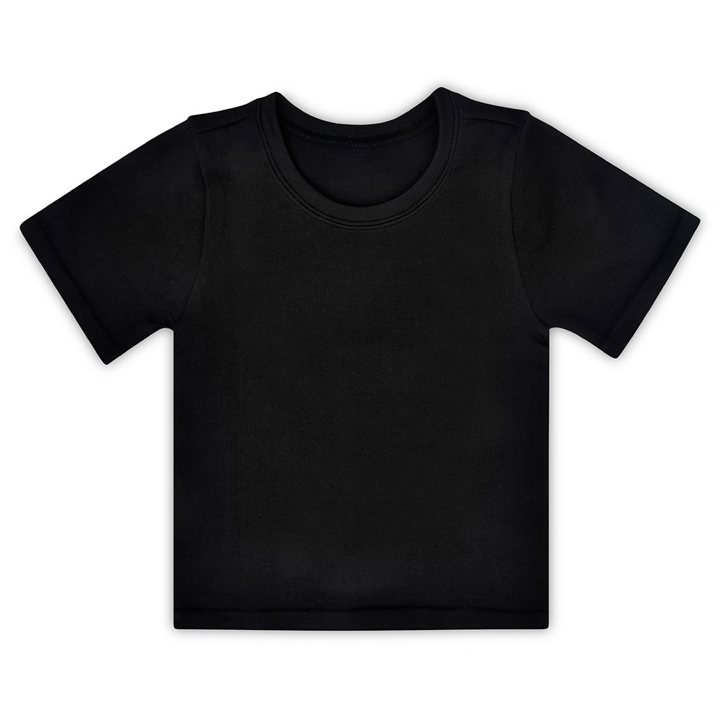 Black Ribbed Short Sleeve Shirt